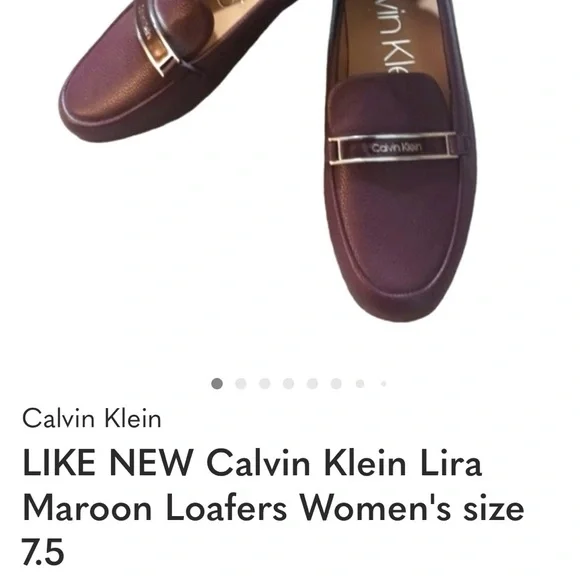 Calvin Klein Lira Loafer Women's Shoes Burgundy Size 9 Good Used Condition - Picture 4 of 11
